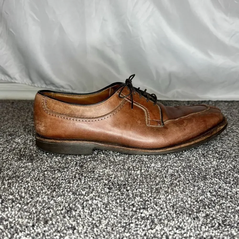 Allen Edmonds Stockbridge Brown Leather Blucher Dress Casual Shoes Mens 10.5